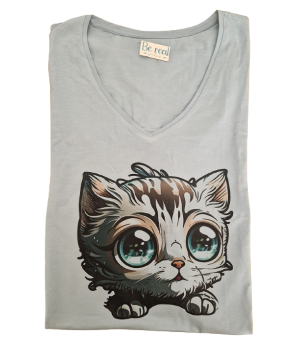 T-shirt cute cat eenmalig