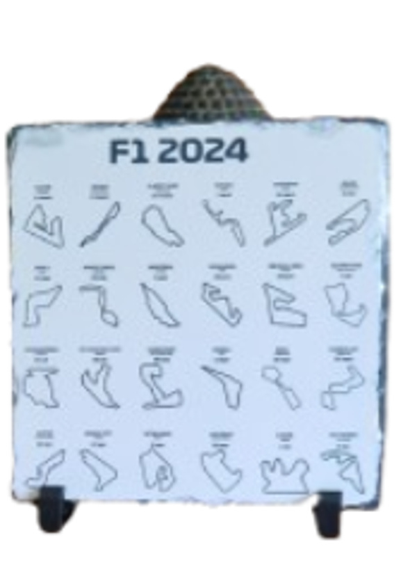 Leisteen met f1 kalender 2024 20 bij 20