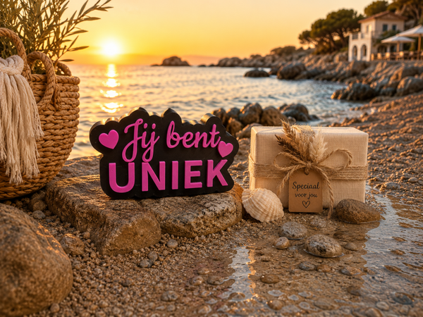 Blok Jij bent Uniek roze