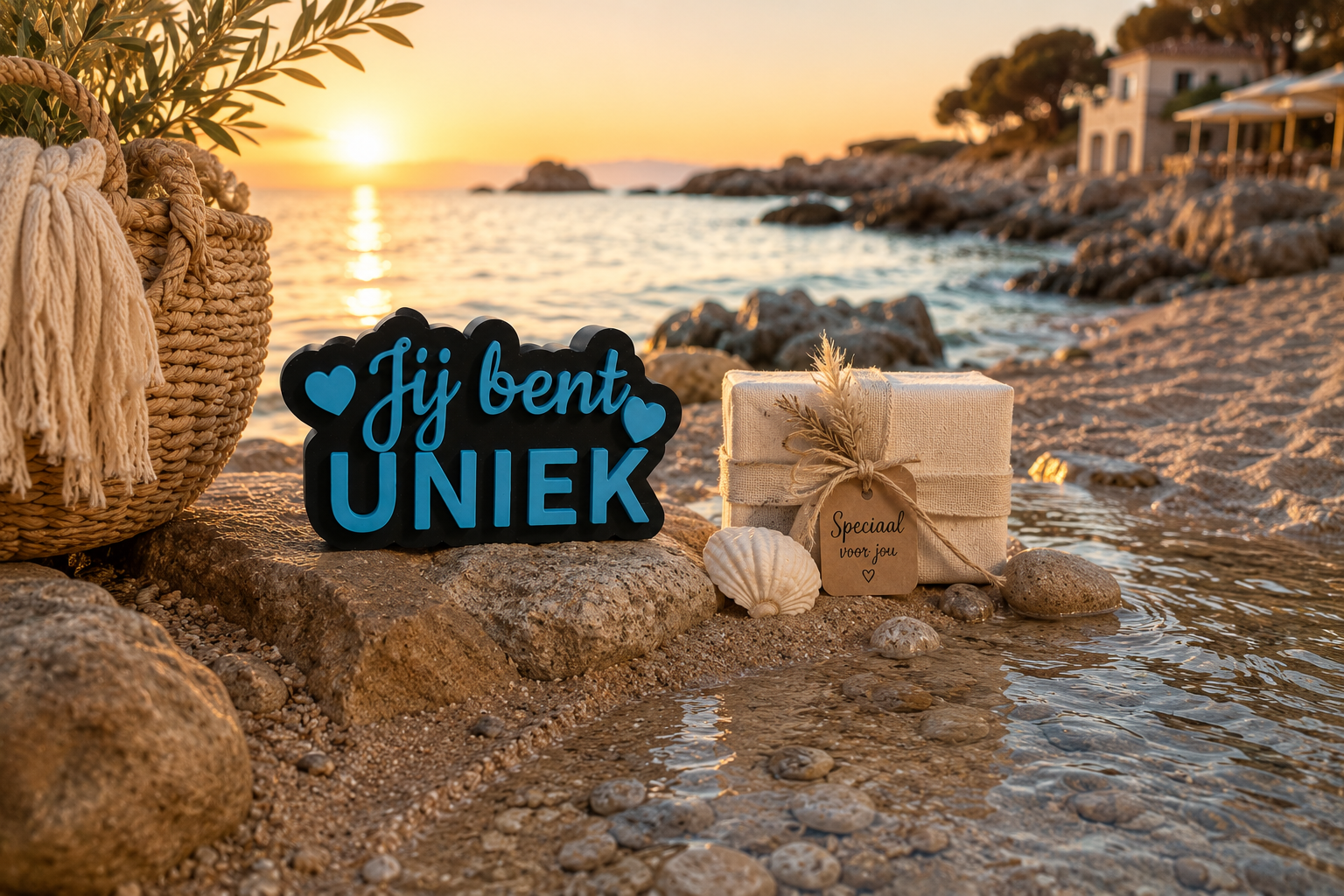 Blok jij bent uniek turqouise