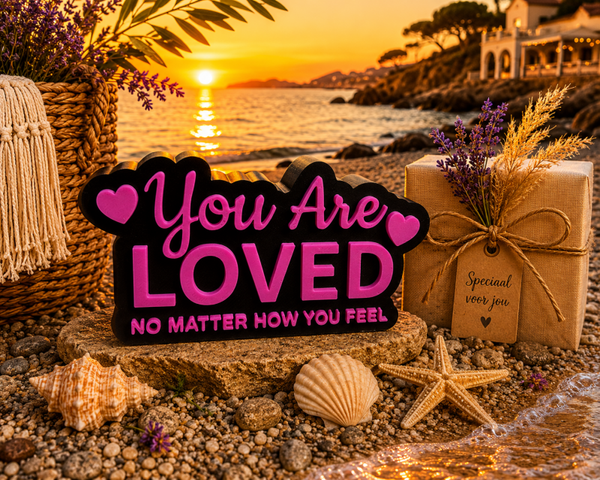 Blok You are loved no matter how you feel roze