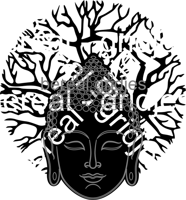 Buddha hoofd met takken