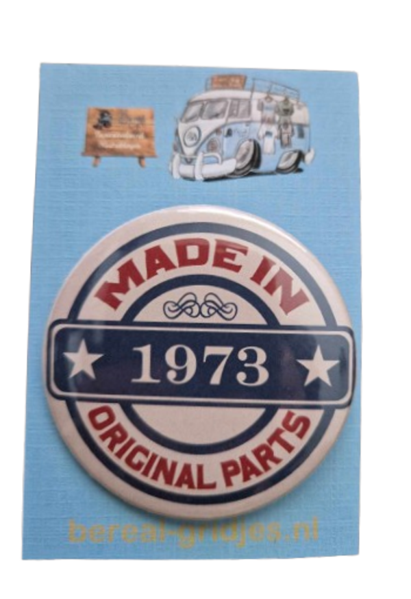 Button made in 1973