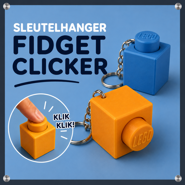 Sleutelhanger Fidget clicker lego blokje