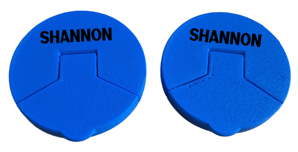 Deksel setje voor blikjes Blauw met naam