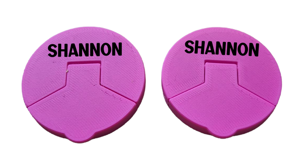 Deksel setje voor blikjes Roze met naam