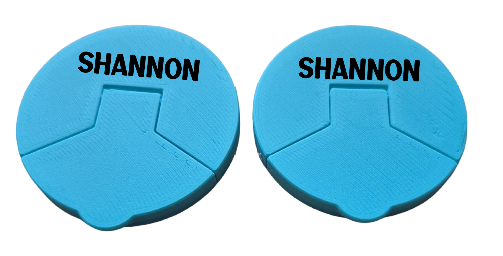 Deksel setje voor blikjes Turquoise met naam