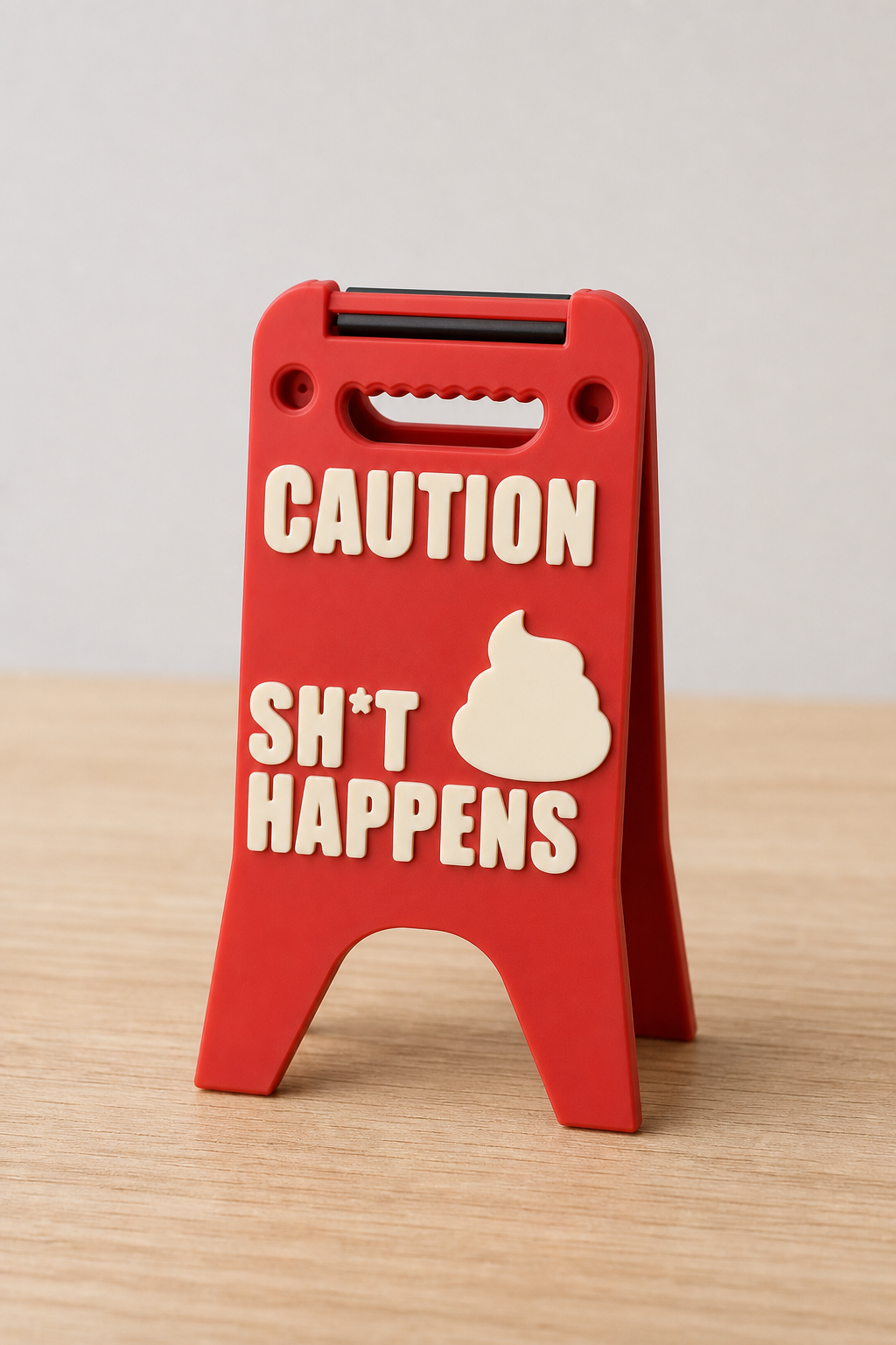 Desk Sign Caution Sh't happens