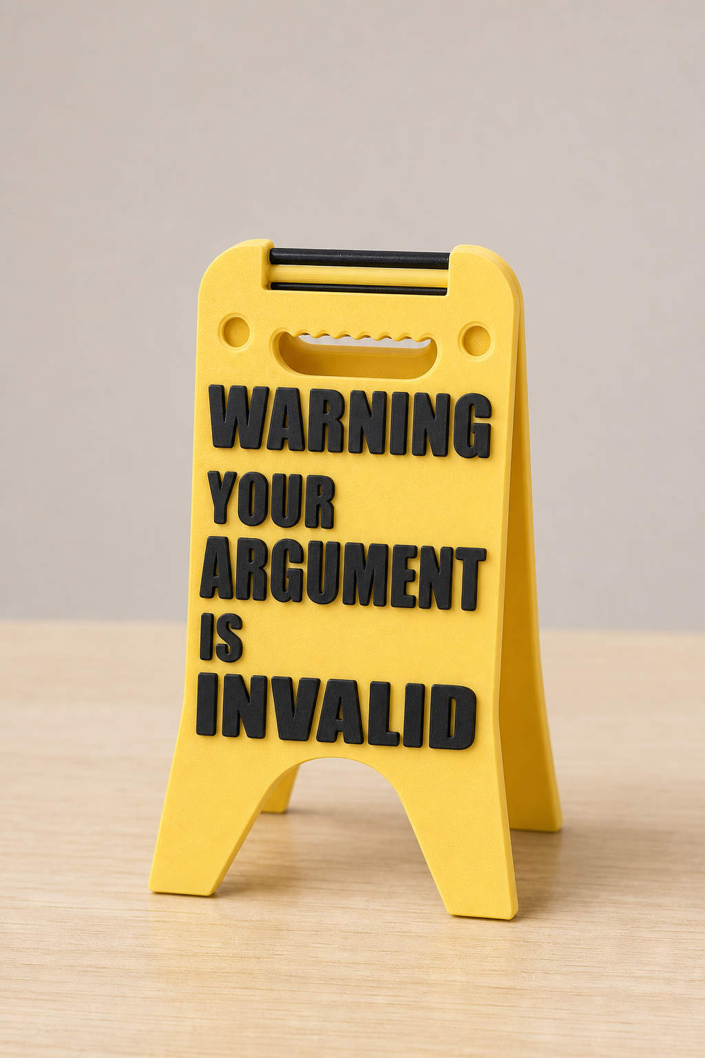 Desk Sign Warning you argument is invalid