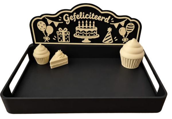 Thema Gefeliciteerd voor dienblad 24 x 18 cm