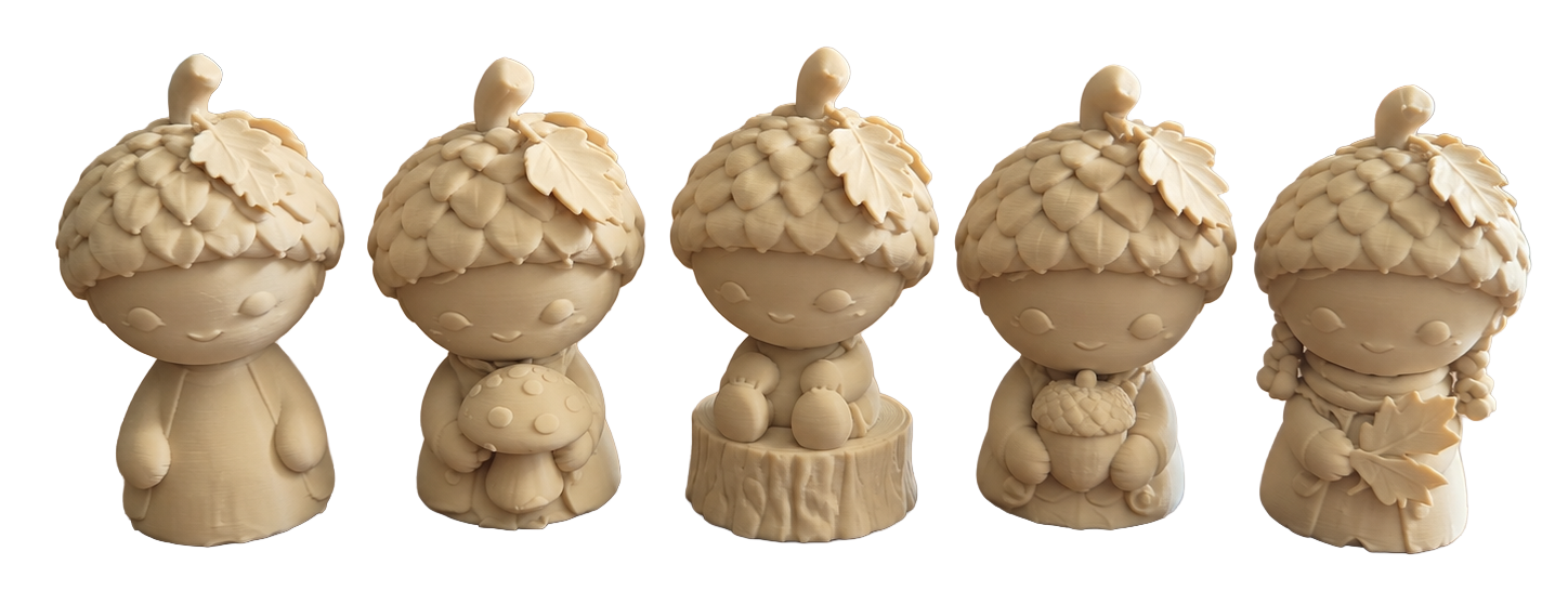 STL bestand - Eikel Poppetjes Setje