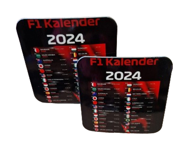 Onderzetters f1 kalender 2024 rood 4stuks