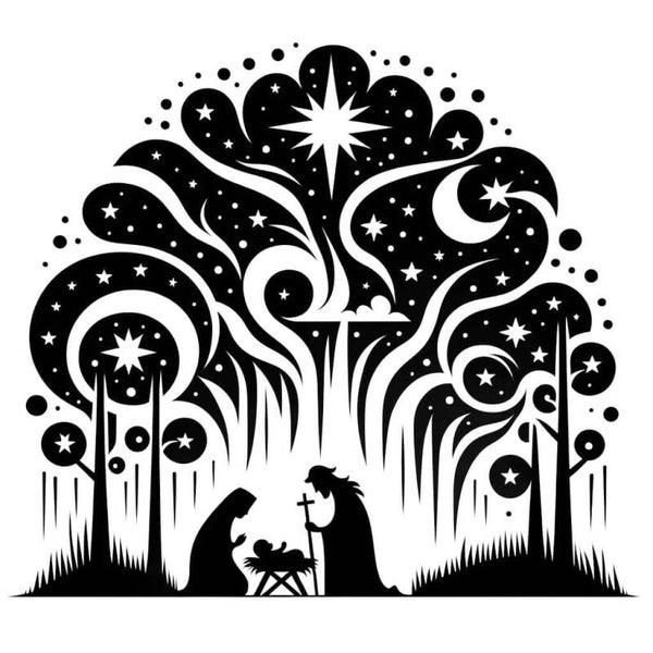 Raamsticker Kerst kerststal 2