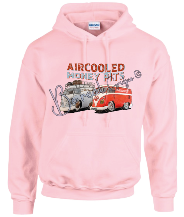 Hoodie T1 busjes aircooled zacht roze