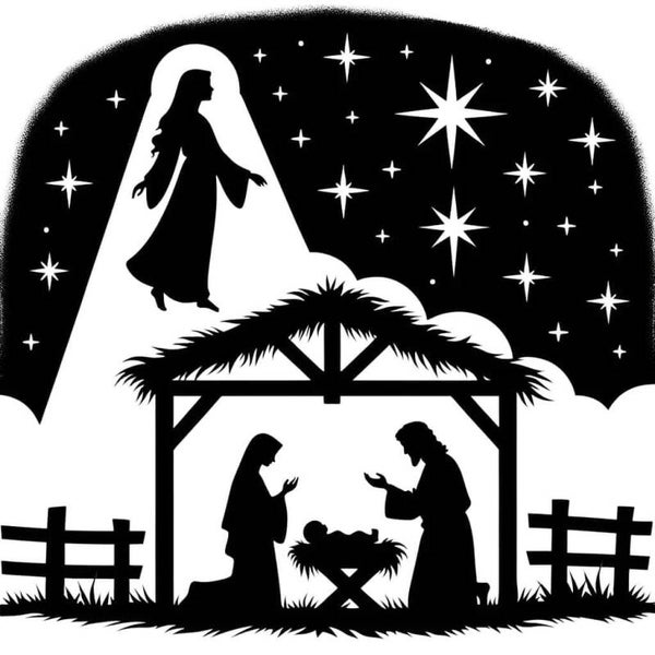 Raamsticker Kerst kerststal 1