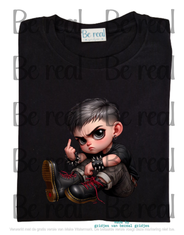 T-Shirt jongen meisje middelvinger 46