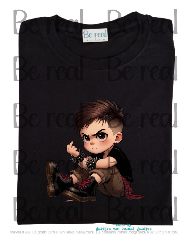 T-Shirt jongen meisje middelvinger 10