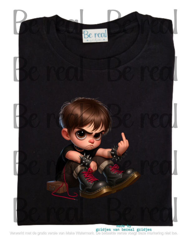 T-Shirt jongen meisje middelvinger 11