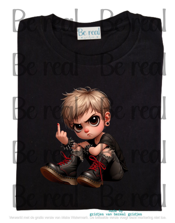 T-Shirt jongen meisje middelvinger 4