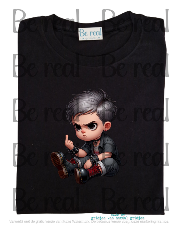T-Shirt jongen meisje middelvinger 55