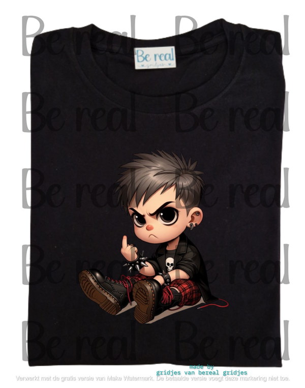 T-Shirt jongen meisje middelvinger 56