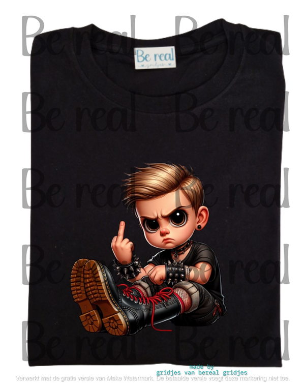 T-Shirt jongen meisje middelvinger 6