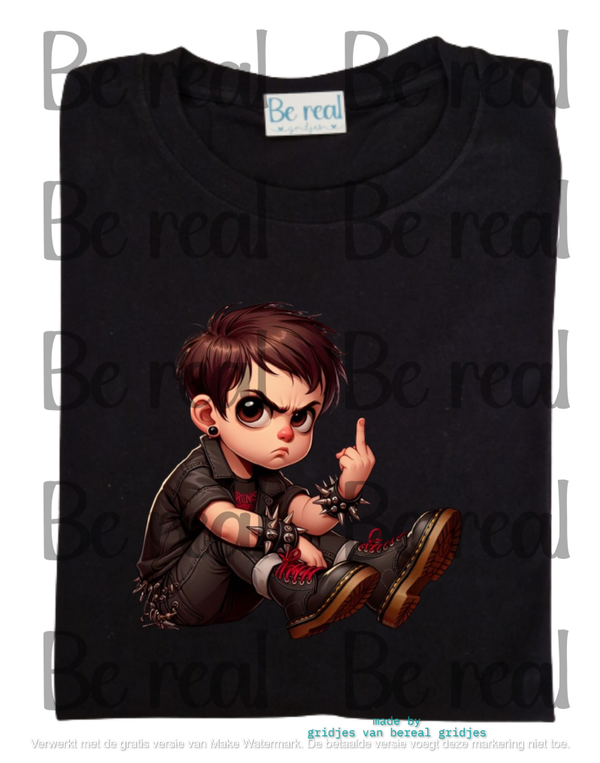 T-Shirt jongen meisje middelvinger 9