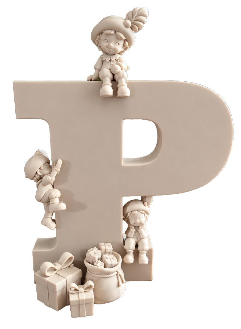 Pieten set met eigen letter – 15 cm