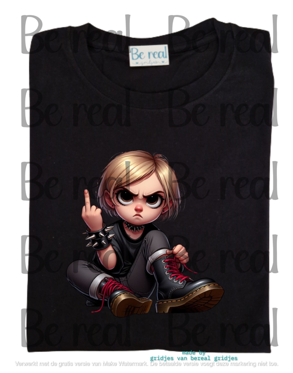 T-Shirt jongen meisje middelvinger 13