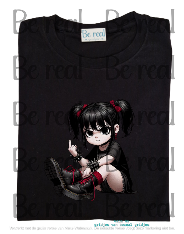 T-Shirt jongen meisje middelvinger 20