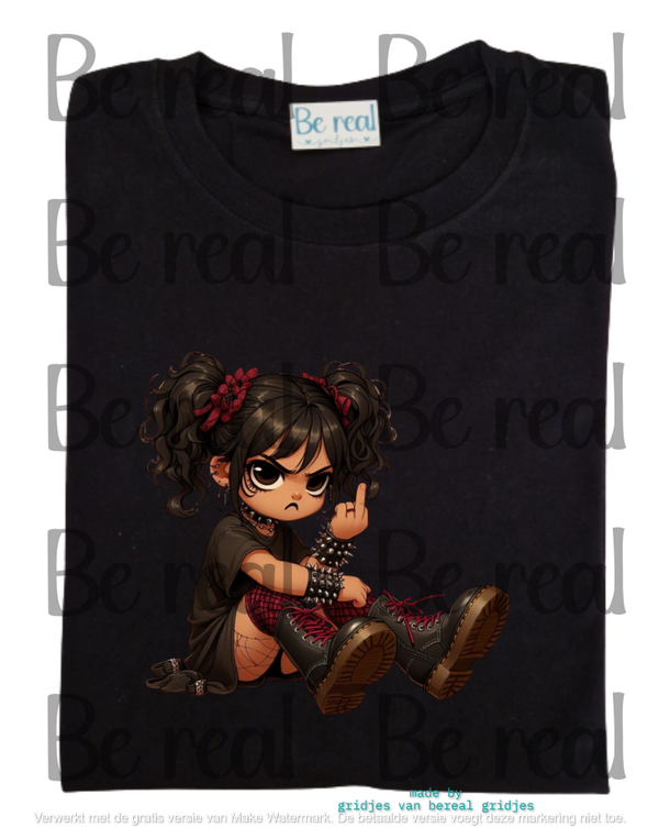 T-Shirt jongen meisje middelvinger 36