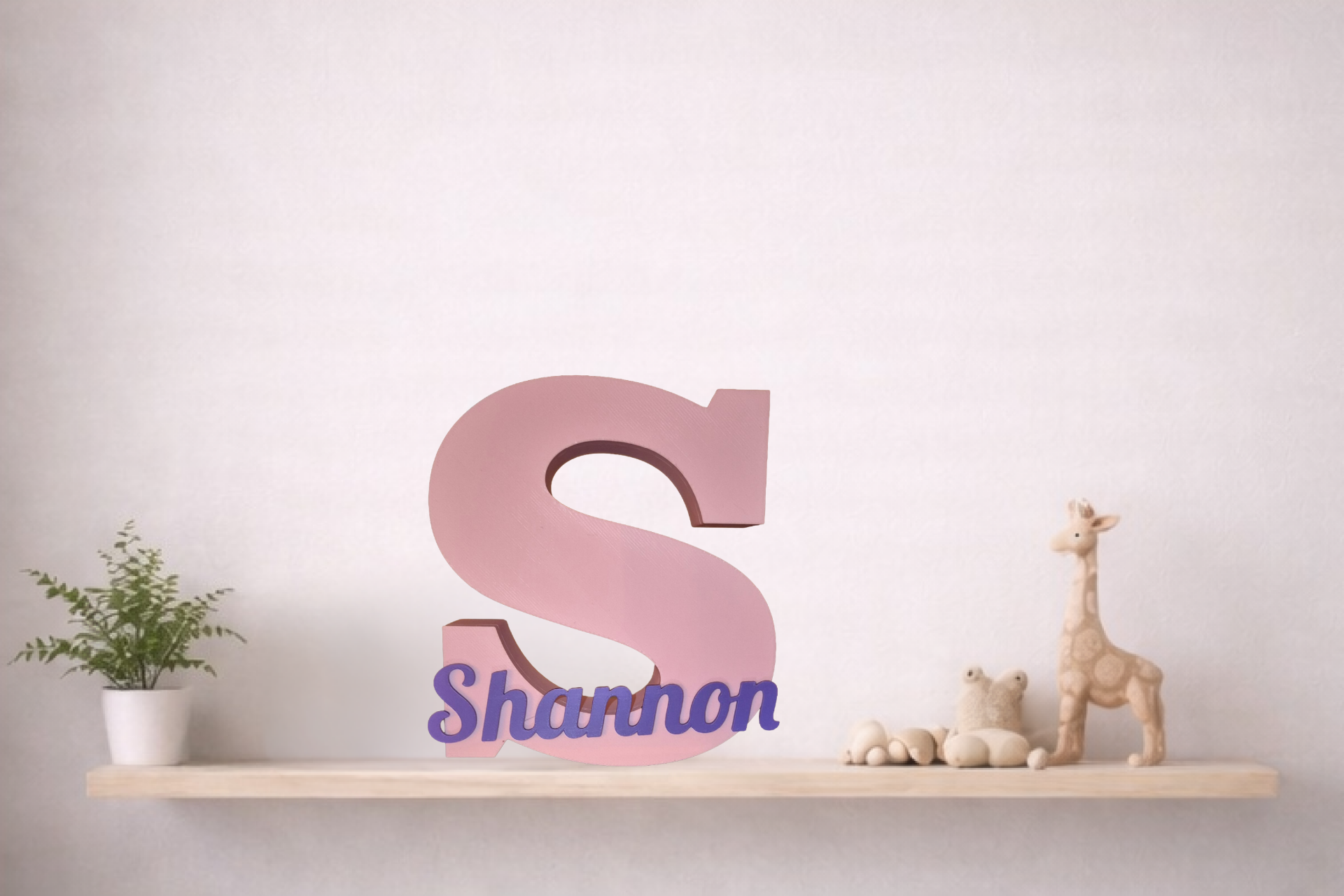 Gepersonaliseerde 3D letter met naam 20 cm hoog