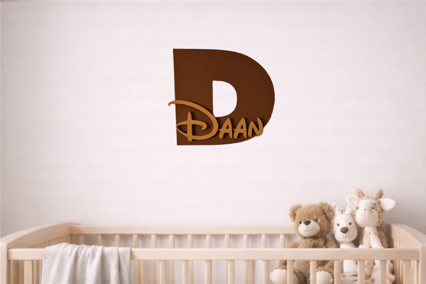Gepersonaliseerde 3D letter met naam 20 cm hoog plat