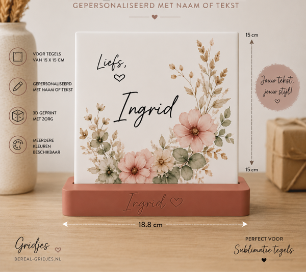 Tegelhouder voor tegel 15x15 gepersonaliseerd