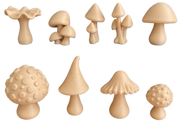 Paddenstoelen set voor de Decoratie huisjes
