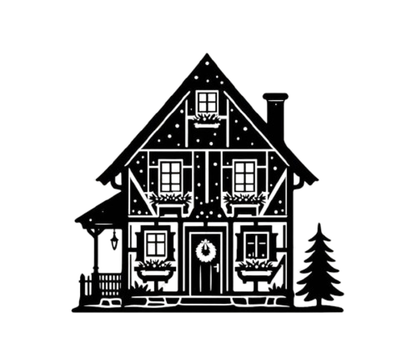 Raamsticker huisje 5