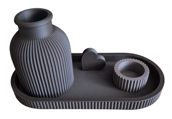 Japandi Style setje 003 ovaal bruin