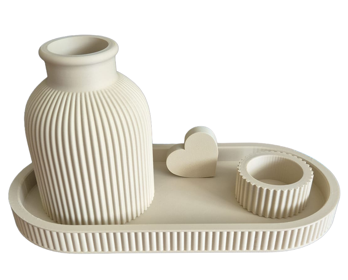 Japandi Style setje 001 ovaal licht beige