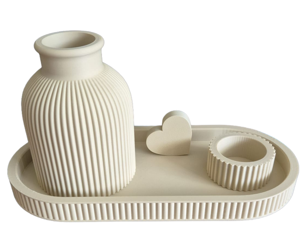 Japandi Style setje 001 ovaal licht beige