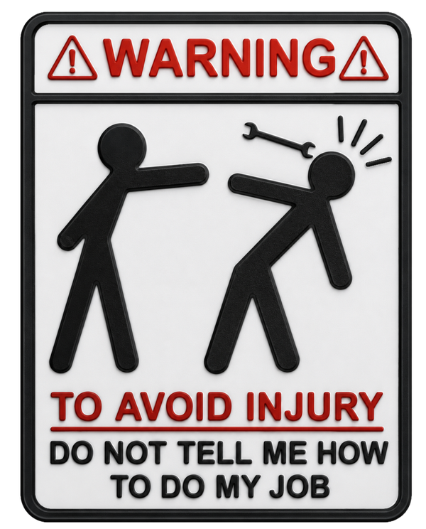 Sign Warning to avoid injury