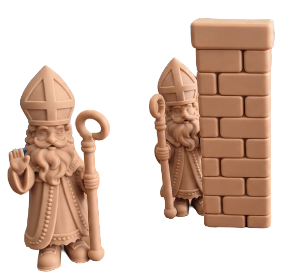Stl bestand - Sinterklaas 2x plus muur