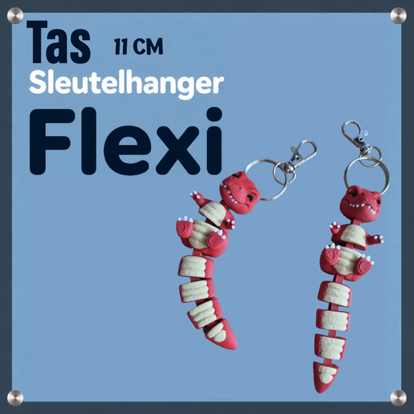 Sleutel/Tas hanger Flexi Dinosauris (11cm)