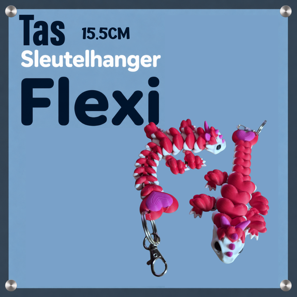 Sleutel/Tas hanger Flexi Draak (15.5cm)