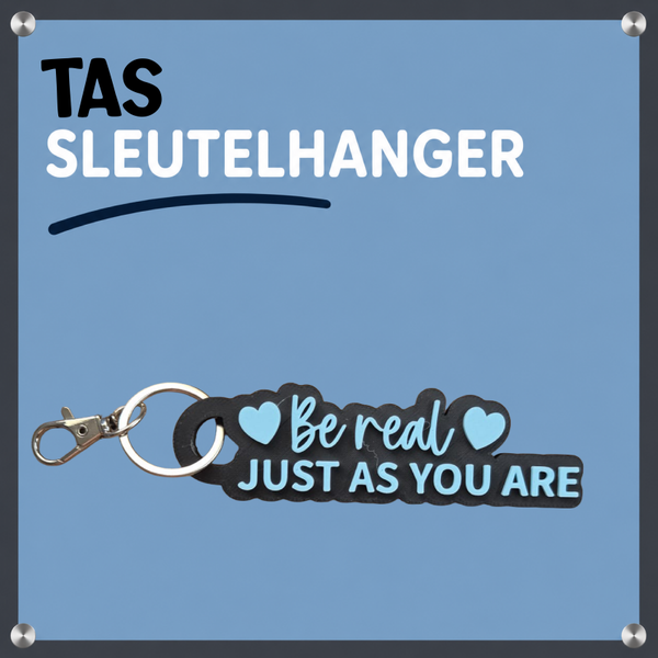 Sleutel/ Tas hanger Be real Just as you are (Groot)