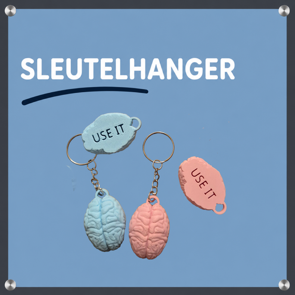 Sleutelhanger Use it Brain roze