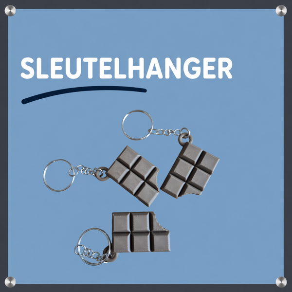 Sleutelhanger chocolade reep met een Bite