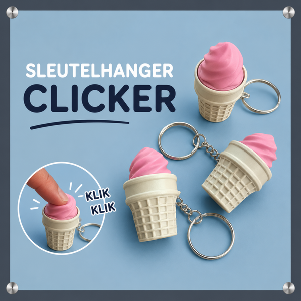 Sleutelhanger ijsje fidget clicker
