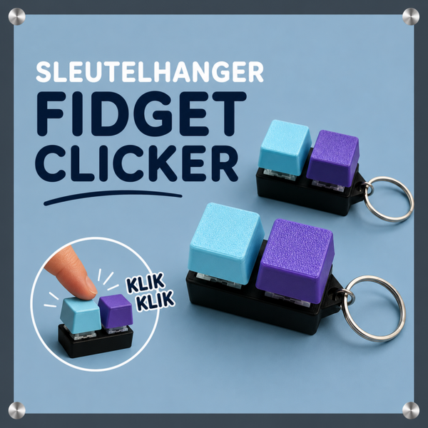 Sleutelhanger met 2 clickers/ fidgettoy