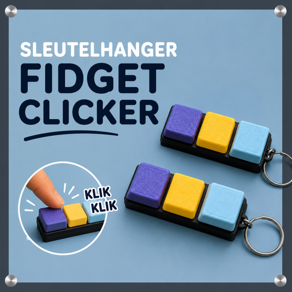 Sleutelhanger clicker/ fidget toy 3 blokjes