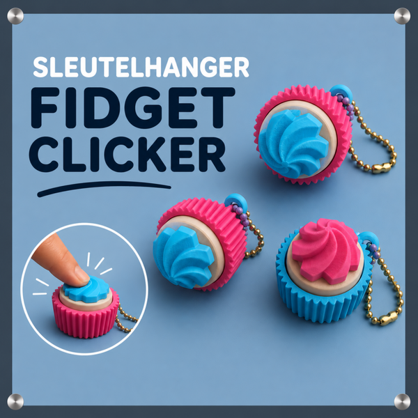 Sleutelhanger fidget clicker Cupcake
